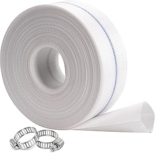 Pool Backwash Hose 1-1/2” × 65 ft Fiber Reinforced Discharge Hose General Purpose Flexible Lightweight Lay Flat Pump Drain Pipe Hose for Water Transfer (1.5in-65ft, Anti-abrasion)