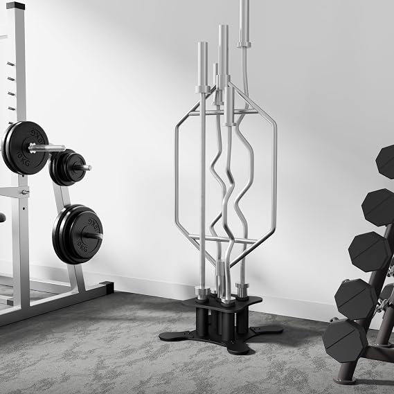 Vertical Barbell Holder for 2-Inch Olympic Bars | Bar Storage Rack for Barbells, Curl Bars, Triceps & Hex Bars