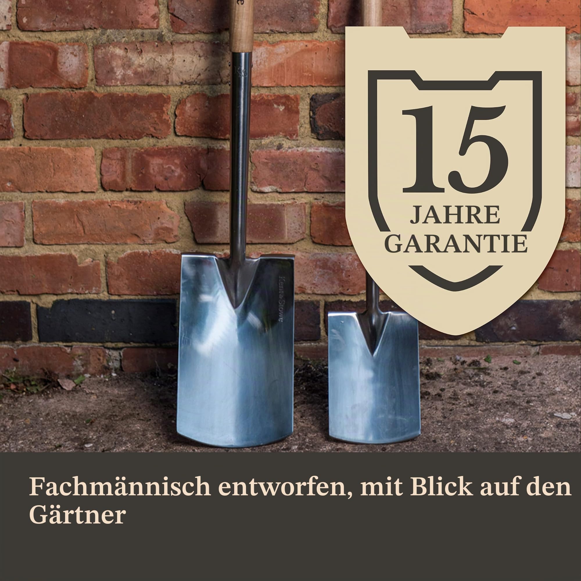 Kent & Stowe Garden Life Edelstahl Grabspaten, leichtes und kompaktes Gartengerät im traditionellen Stil, Ganzjährig aus Edelstahl und Eschenholz