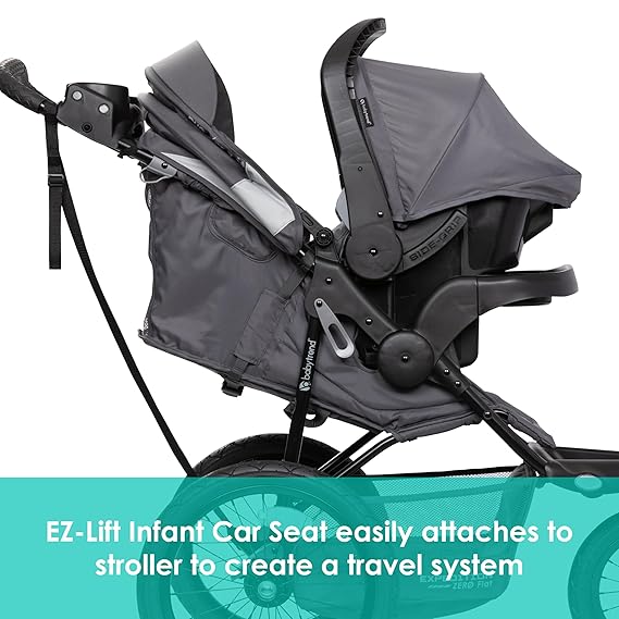 Baby Trend Expedition Zero Flat Jogger Travel System with LED Lights, Dash Blue