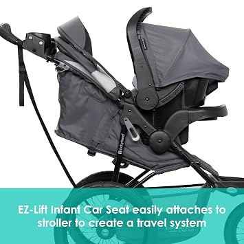 Baby Trend Expedition Zero Flat Jogger Travel System with LED Lights, Dash Blue