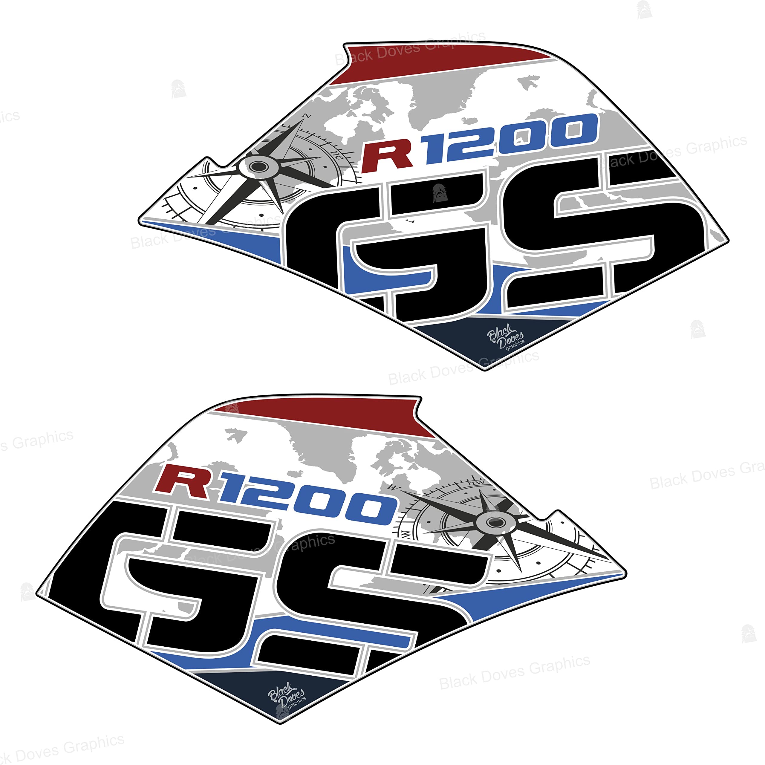 ADESIVI 3D Serbatoio Compatibili Per MOTO BMW R1200 GS ADVENTURE 2006 2013 Carbon
