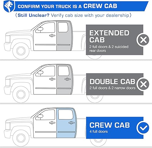 Miniatura 2 de Tyger Auto LanderX - Estribos laterales compatibles con Chevy Silverado GMC Sierra 1500 2019-2026 2020-2026 2500 3500HD  Cabina doble  TG-LX3C82318