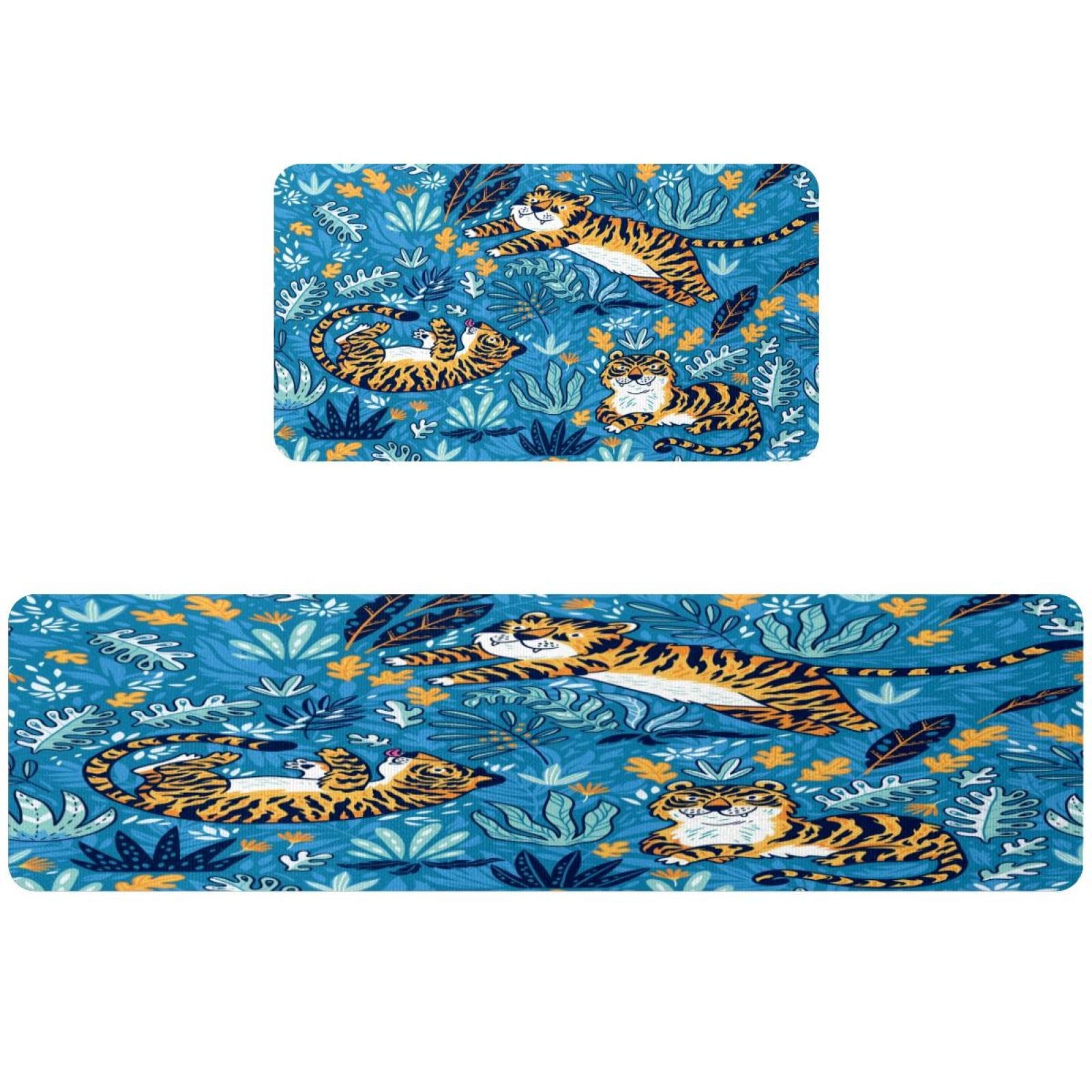 Tapete de cocina de tigre para decorar el pasillo y el cuarto de lavado