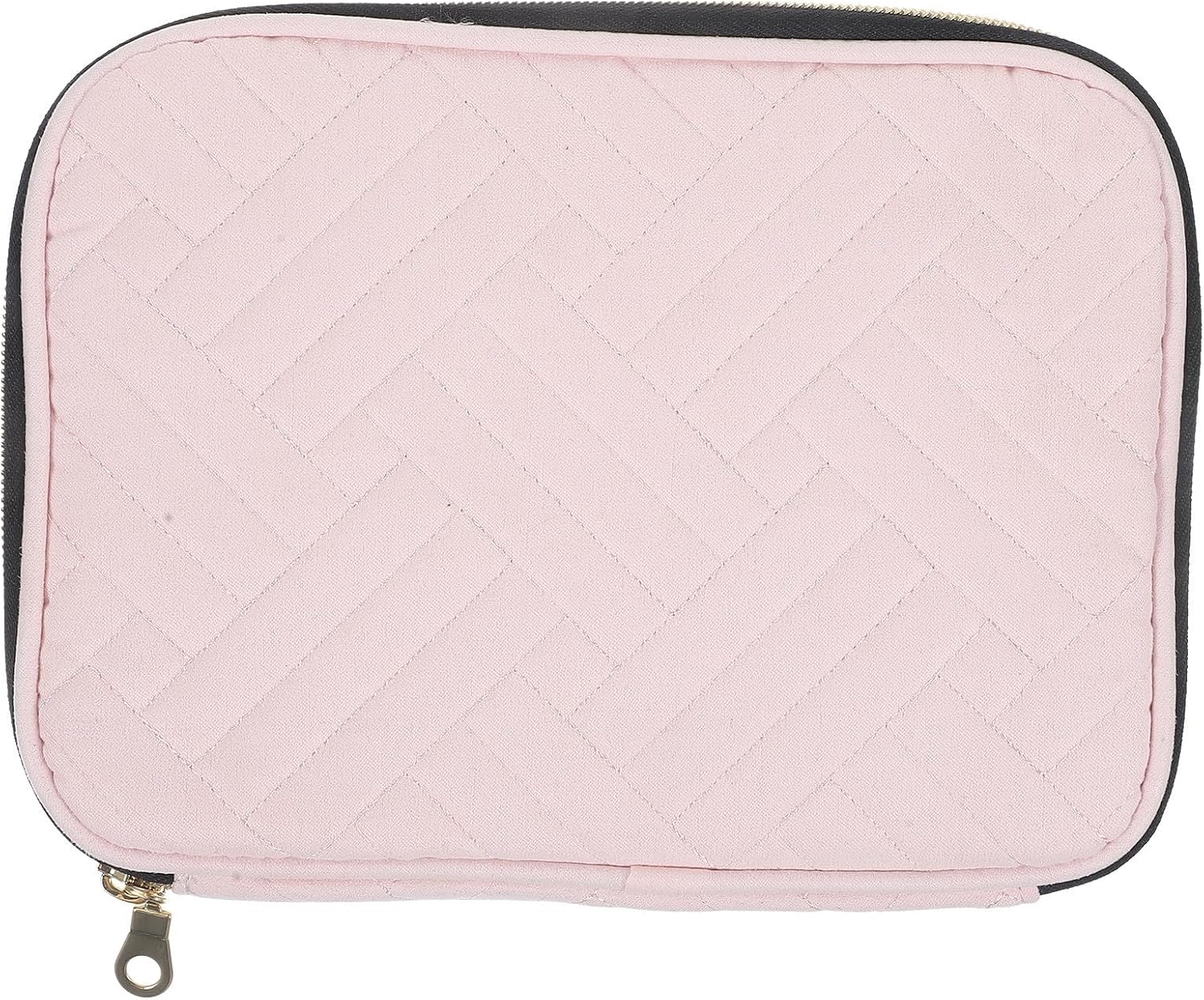 Pink Flannel Watchband Storage Pouch for Watches and Charger Travel