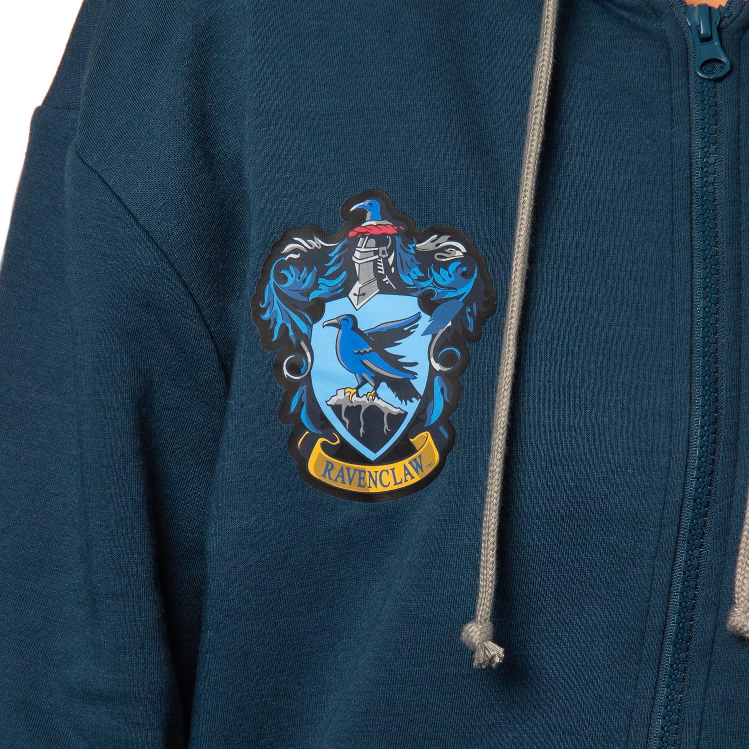 Bioworld Harry Potter Womens Hogwarts Alumni House Crest Lightweight Zip-Up Hoodie - Image 2