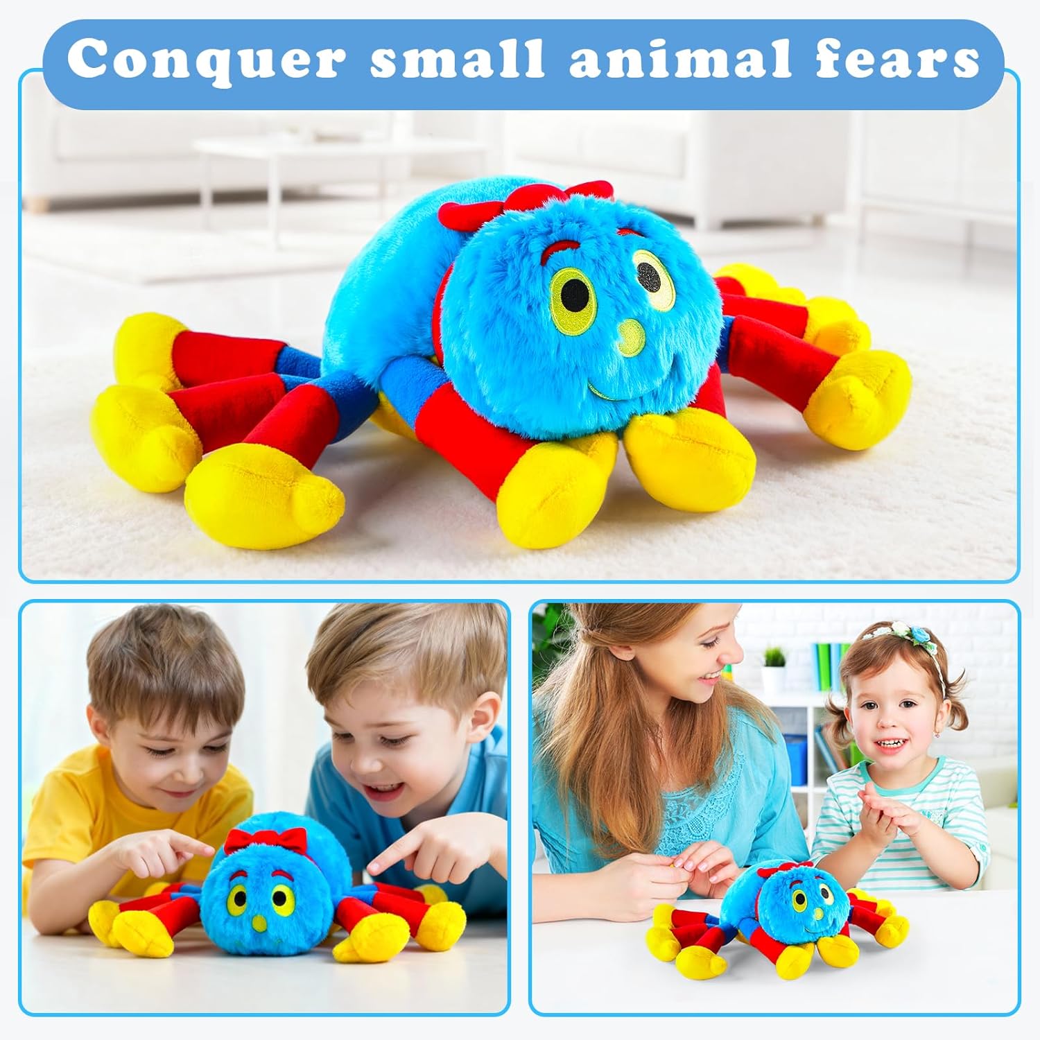 Cute Spider Plush Toy, 15.8-Inch Spider Insect Plush, Spider Stuffed Animal, for Kids