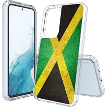 Aquaflex Phone Case Compatible with Samsung Galaxy A54 5G Slim Design Full Body Reinforced Corners Shockproof Drop Protection Jamaica Flag
