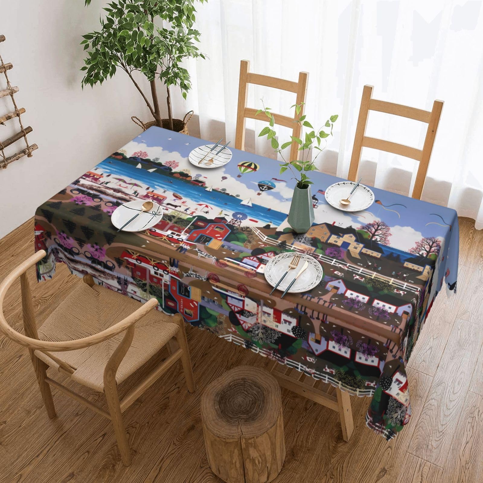 MROWYC Coastal Lighthouse Printed tablecloths are suitable for hotels, picnics, and parties, and can effectively protect the tabletop