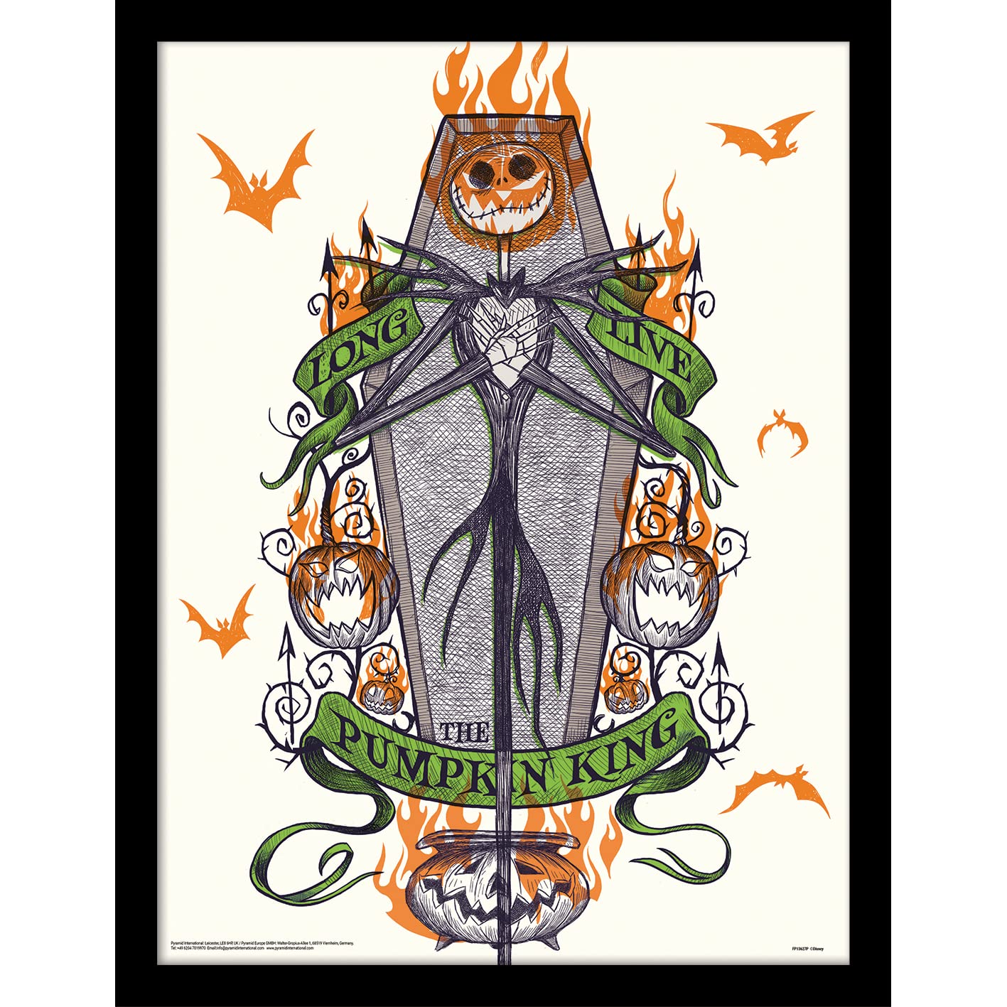 Pyramid International Disney The Nightmare Before Christmas Poster (Colourful Shadows Design) Jack Skellington Poster, 30cm x 40cm - Official Merchandise
