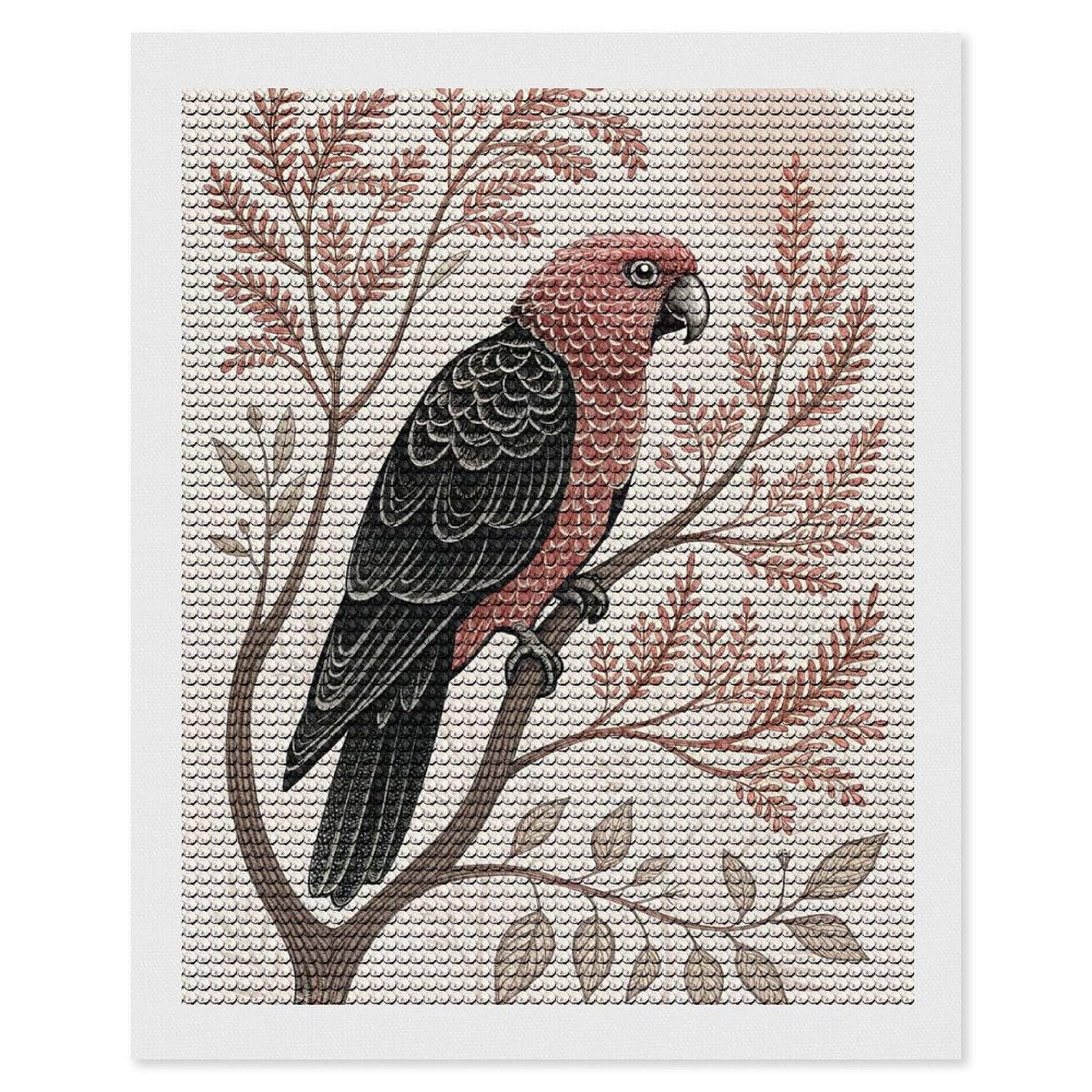 Junmoney Galah Parrot on A Branch 5D Diamond Painting Kit 16"x20", Relaxing DIY, Mindful Craft Project, Full Kit Included, Thoughtful Present