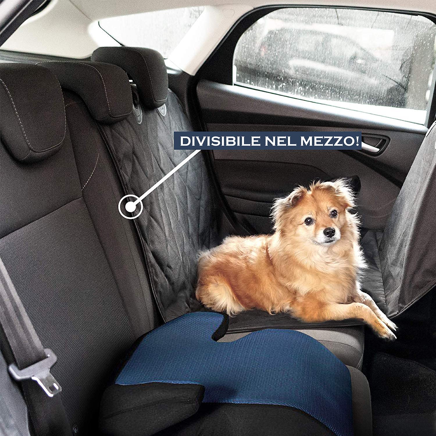 HELDENWERK Coperta protettiva per auto per cani, impermeabile e antigraffio, universale, per sedile posteriore dell'auto, con protezione laterale e finestra di visualizzazione, per cani e sedili