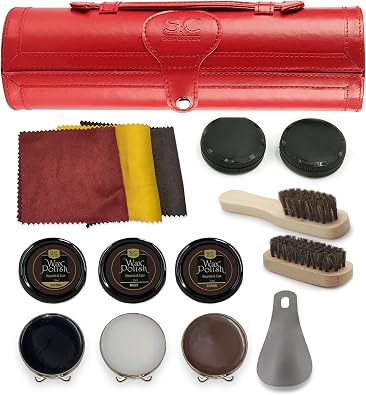 Stone and Clark Compact Travel Size Leather Shoe Shine Kit for Men & Women