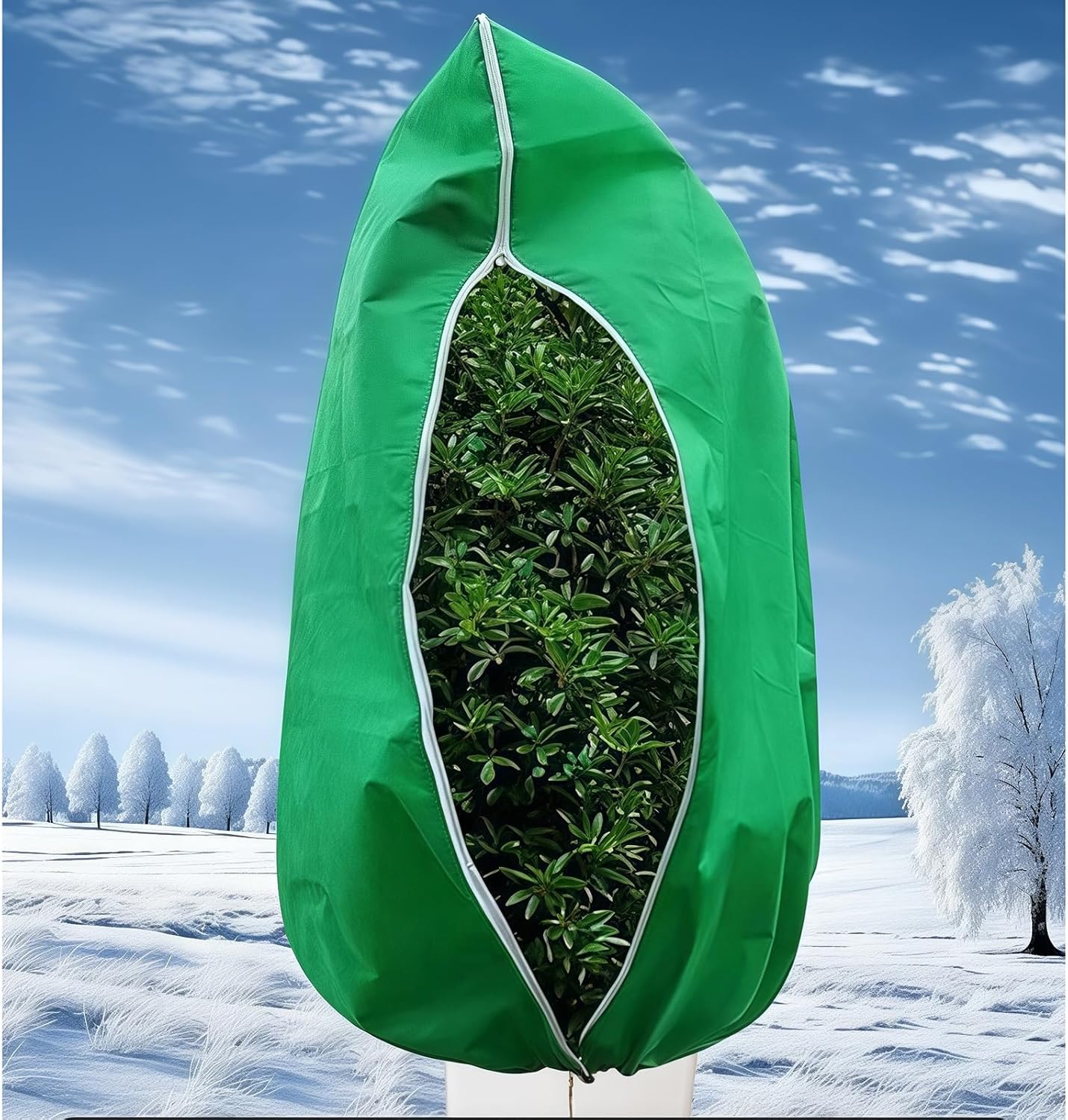 4-Pack of Winter Plant Covers, Frost Protective Plant Cover, with Zipper and Drawstring, Works with A Variety of Trees, Plants and Shrubs(120x180cm)