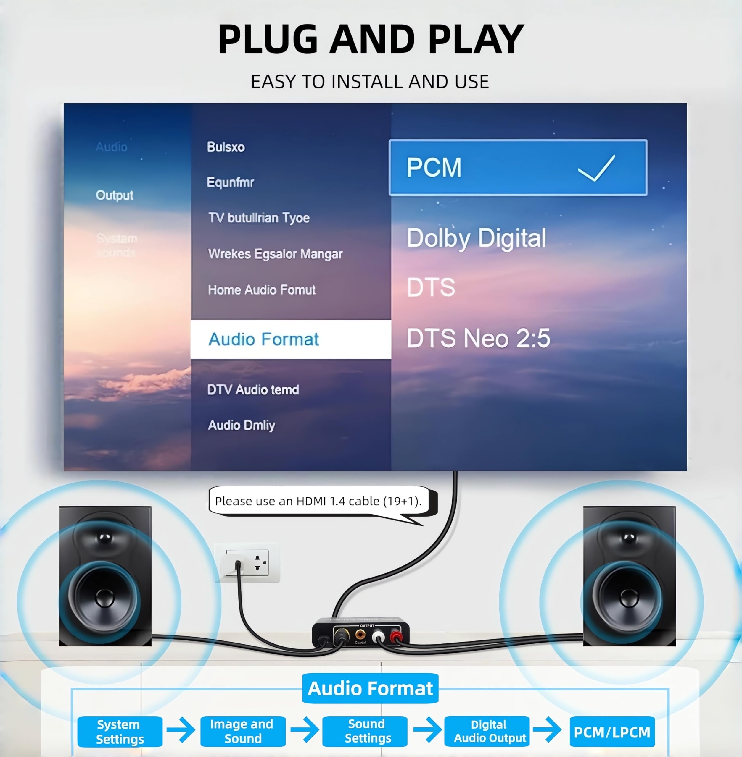 Estrattore audio HDMI ARC, 192 KHz, adattatore audio HDMI ARC, convertitore splitter a ottico TOSLINK SPDIF + RCA L/R+ coassiale e analogico stereo da 3,5 mm per Soundbar HDTV altoparlante cuffie