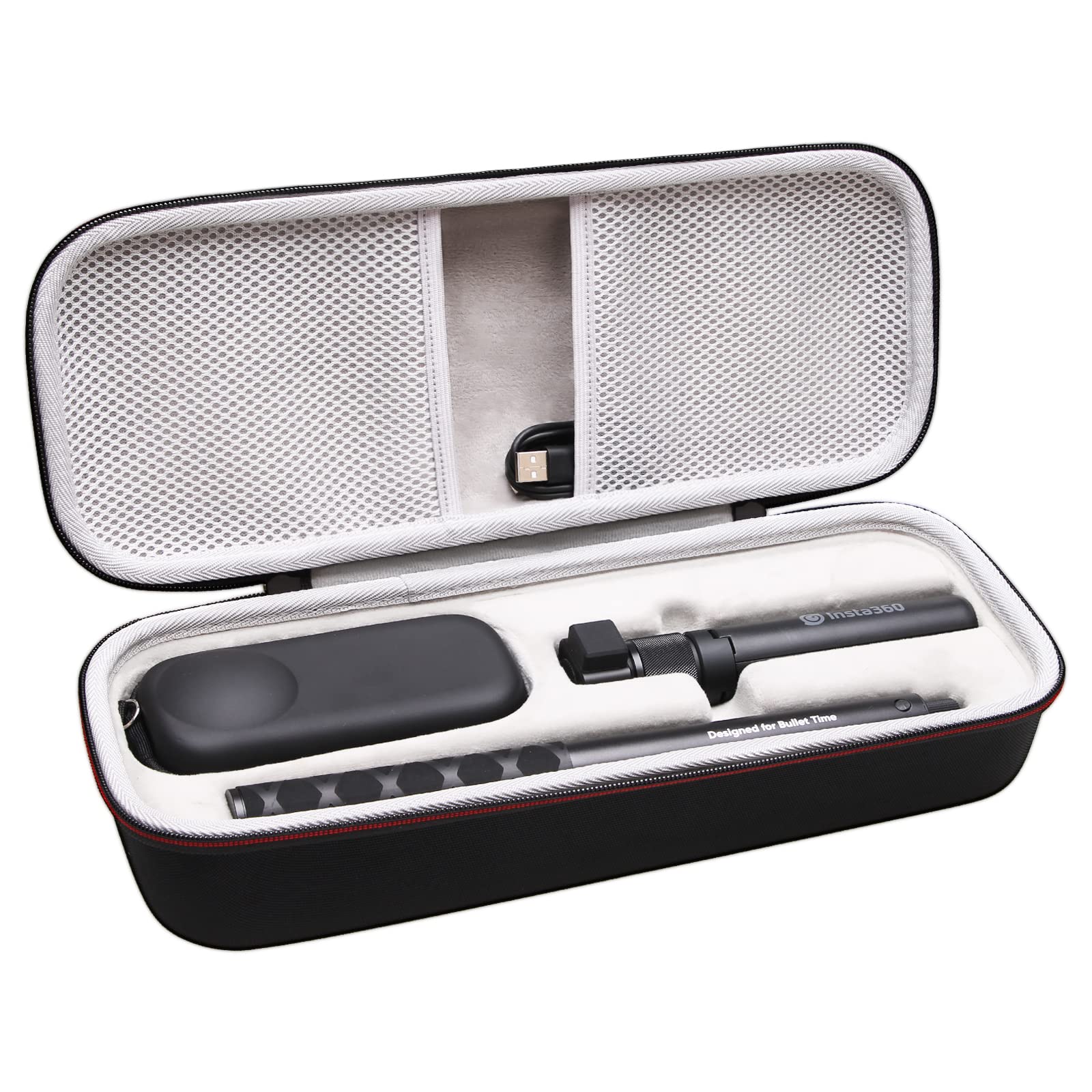 LTGEM Case for Insta360 ONE RS 1-inch 360 Edition and Bullet Time Bundle Selfie Stick Handle and Folded Tripod, Storage Travel Protective Carrying Bag