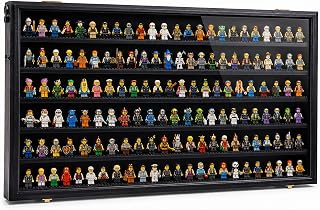 Minifigure Display Case- 6 Layers, Flip-Up Doors with Support, Acrylic View Window, Handmade Wooden Case for Collectible Figures