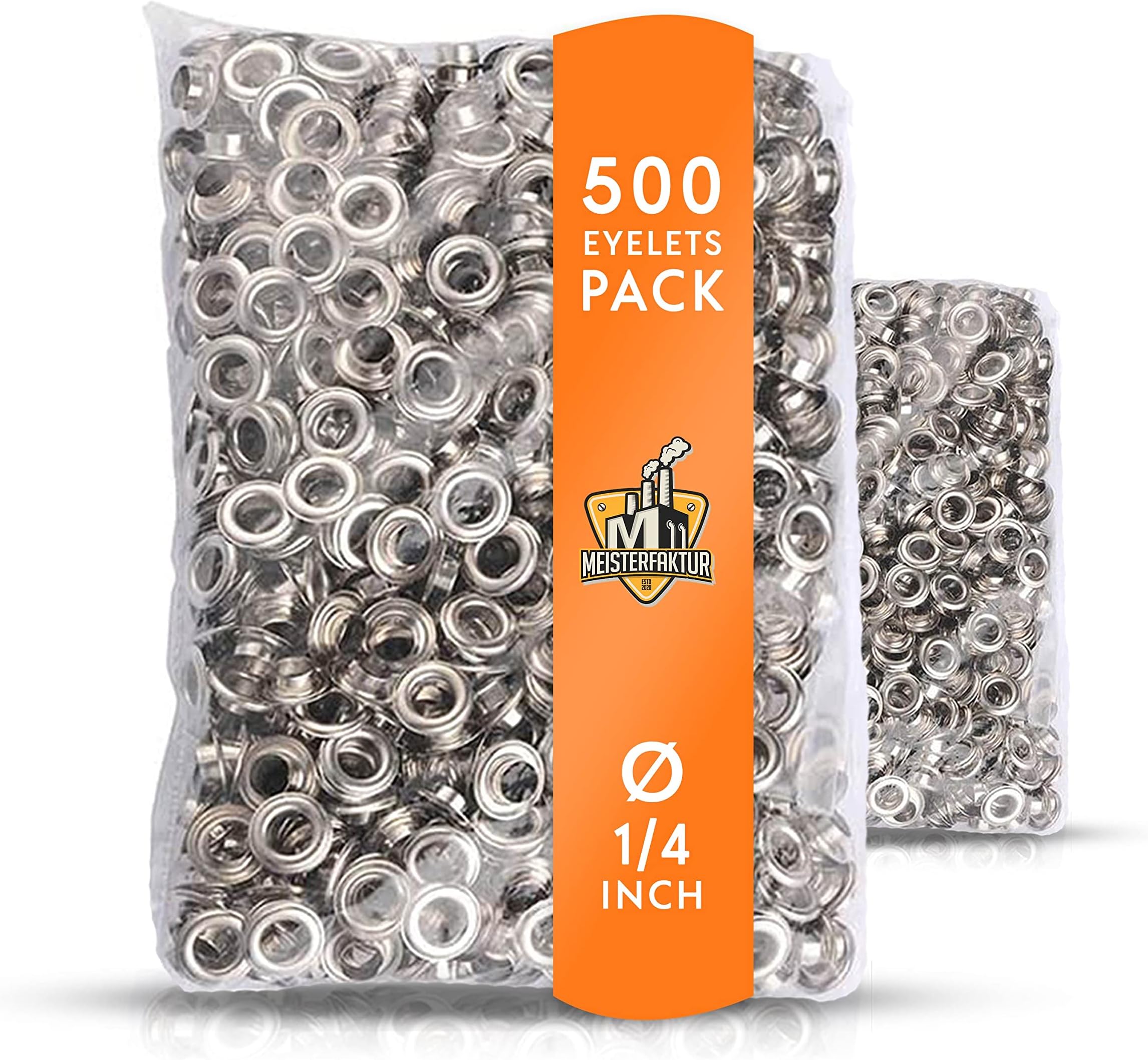 500 Pieces Grommet and 500 Pieces Washer Grommet Kit Finish