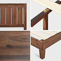 Vista 4 de Cama plataforma de madera sólida de lujo Zinus 12 pulgadas con cabecero de cama/no necesita resortes/soporte de madera con listón/acabado expreso