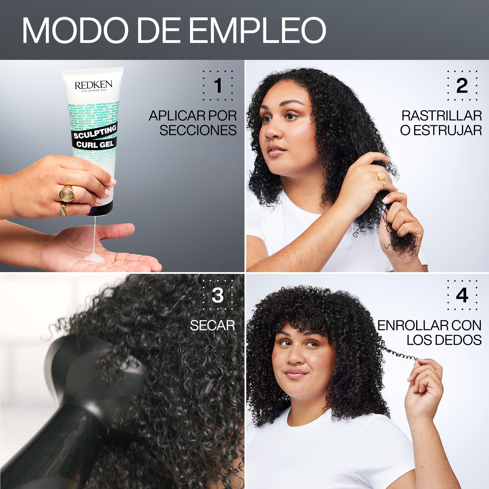 Redken, Gel Fijador de Rizos, Cabello Rizado y Encrespado, Hidrata y Fija los Rizos, Fórmula con Aceite de Jojoba y Escualeno, Hybrid Curl Stylers, 250ml
