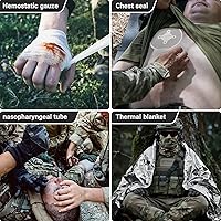 Vista 5 de Kit de primeros auxilios de supervivencia con bolsa Molle, vendaje israelí de 6 pulgadas, kit táctico de primeros auxilios para automóvil, camping