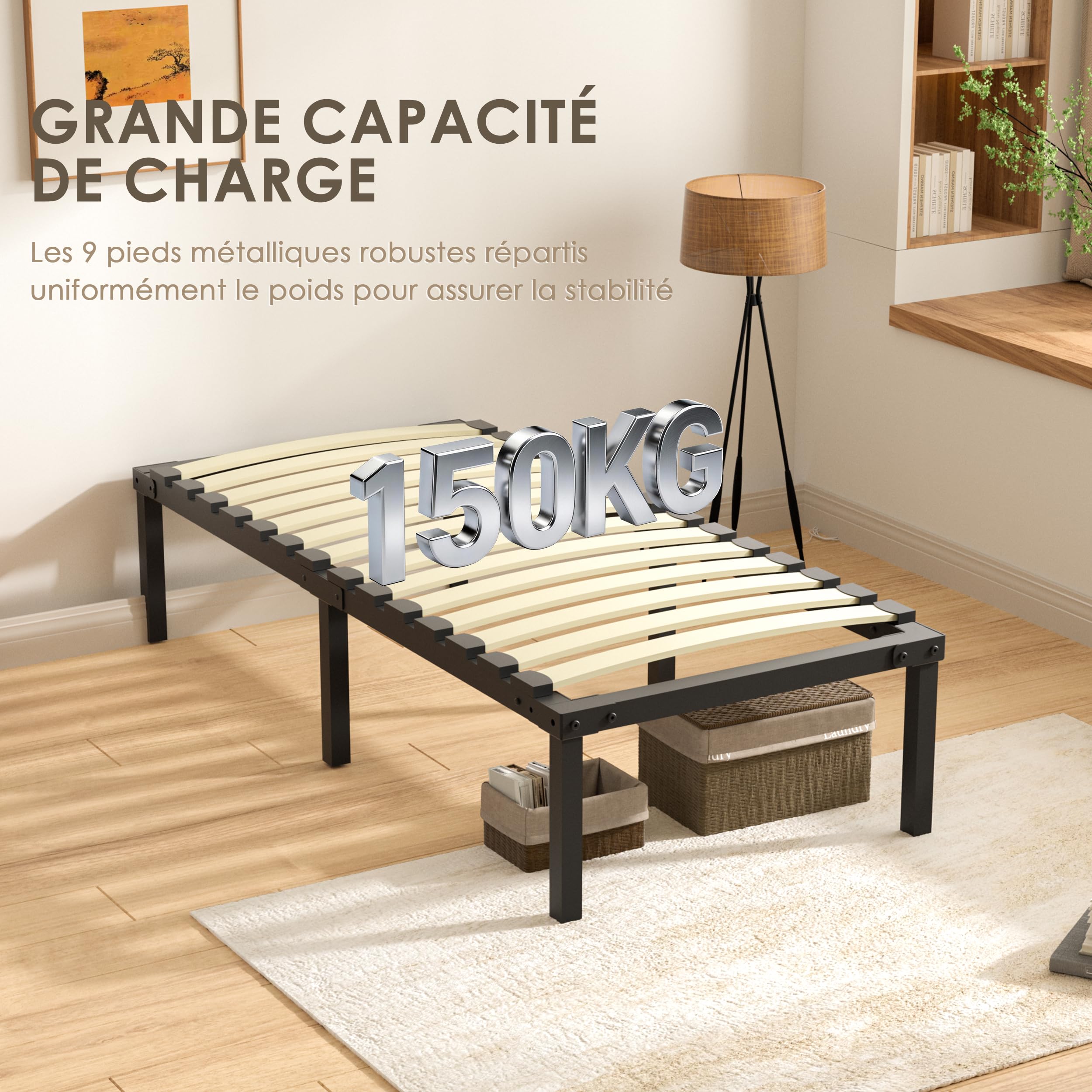 DEWINNER Lit Enfant 90x190 cm,Ensemble Matelas Simple et Sommier Ressorts Ensachés 90x190x25 cm,Confortable, Respirant,Lit Une Personne Complet pour Chambre Enfant ou Adulte