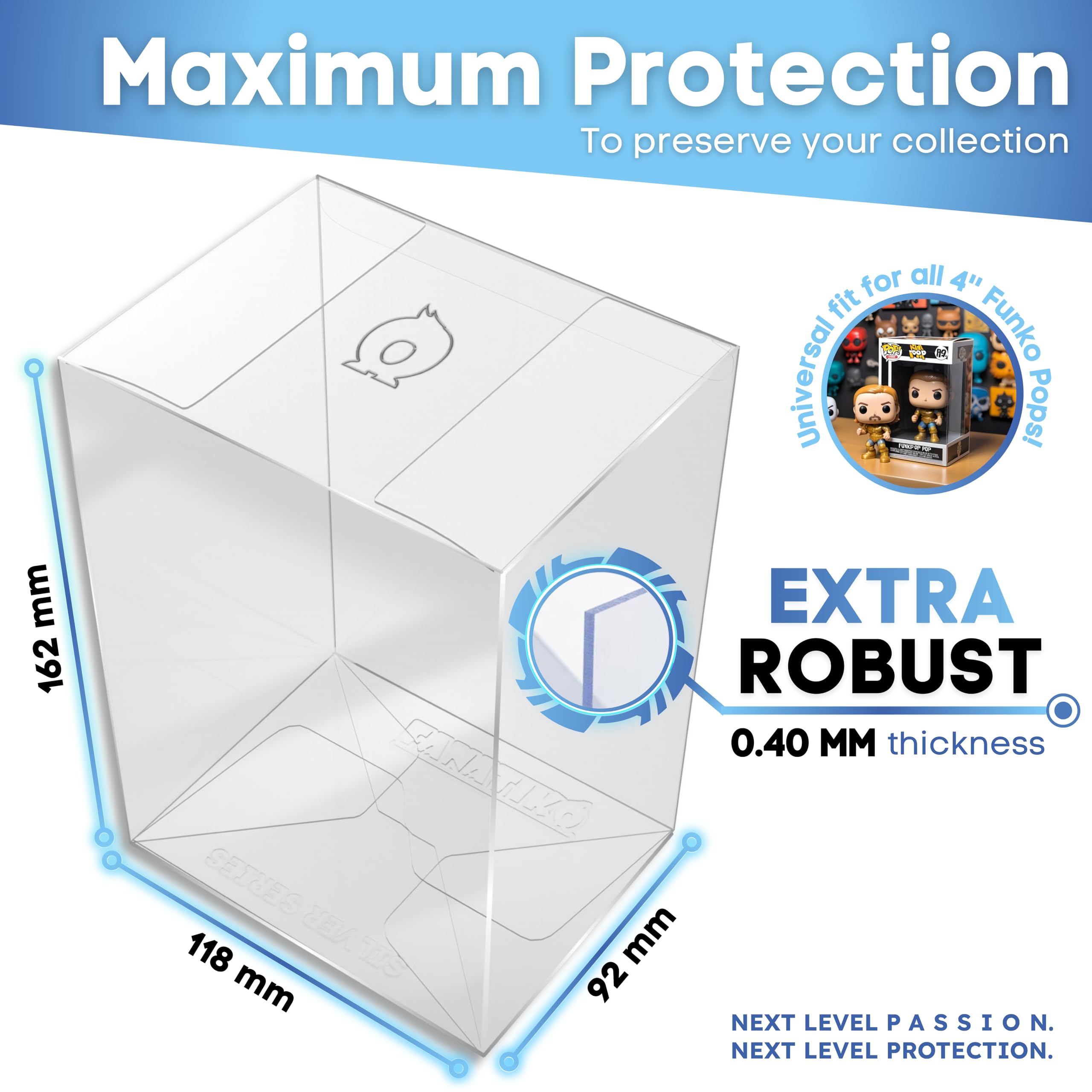 Pack de 50 Protectores Silver para Funko Pop 4"- Funda Funko Pop de 0,4mm Grosor - Mantén Tus Funko Pop Impecables con tu Protector Funko Pop - Funko Pop Protector con Film Anti arañazos.