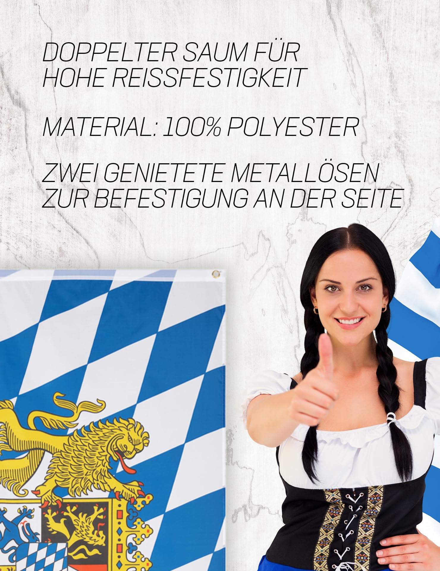 FahnenMax Bandiera Saarland 150x90 Cm – Resistente Agli Agenti Atmosferici, Poliestere, UV, Con Occhielli Metallici - 2