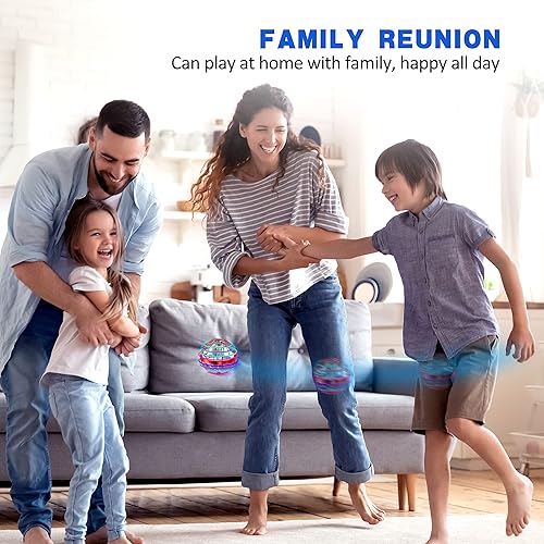 Miniatura 19 de Juguete de esfera voladora, orbe de nebulosa mágica, mini dron mágico con forma de globo, spinner con luces RGB incorporadas, OVNI giratorio de 360°