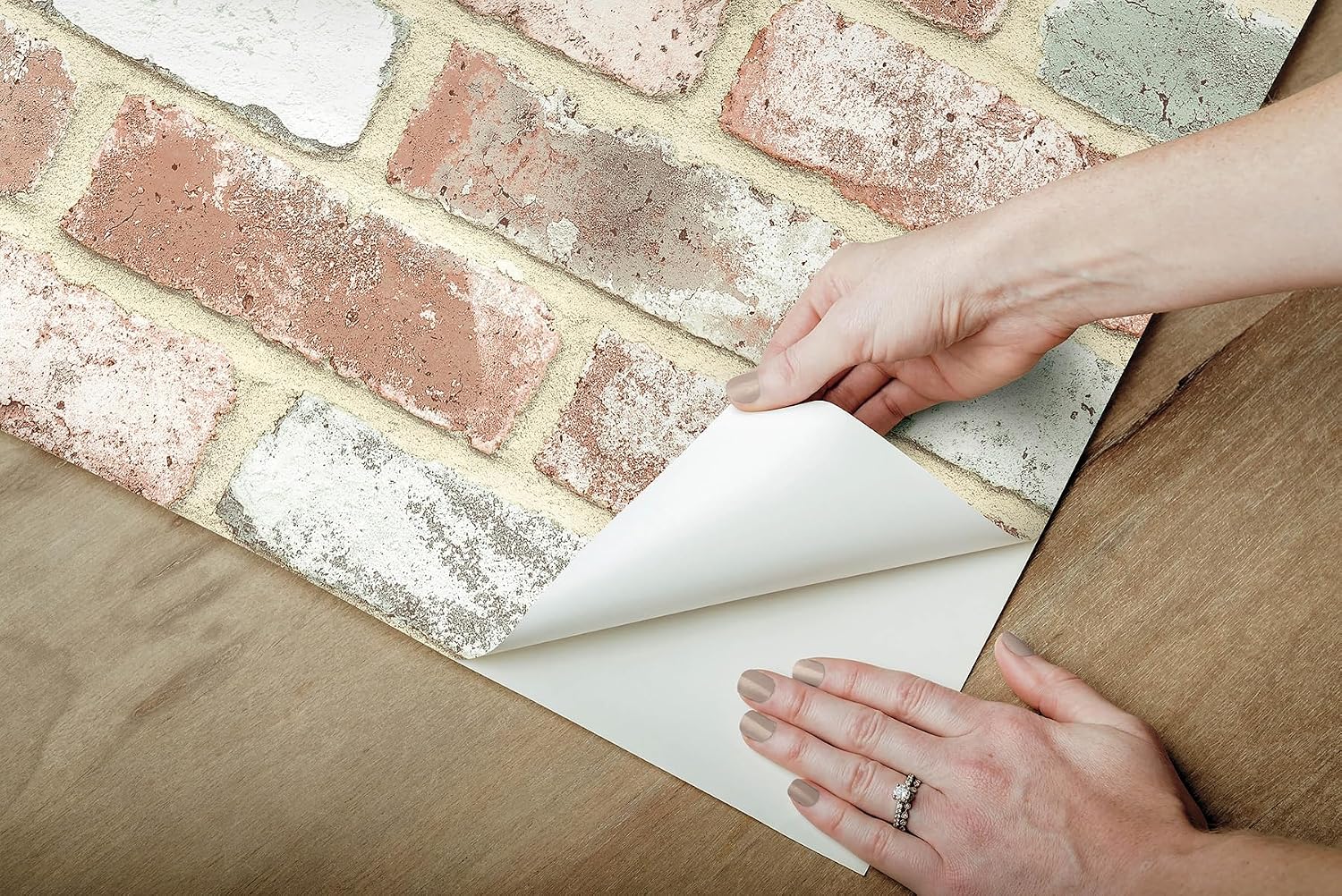 RoomMates Reclaimed Brick Peel and Stick Wallpaper, RMK12194PL