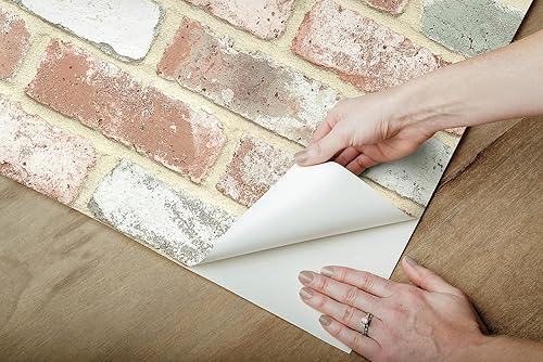 Miniatura 5 de RoomMates Papel pintado de ladrillo recuperado, RMK12194PL