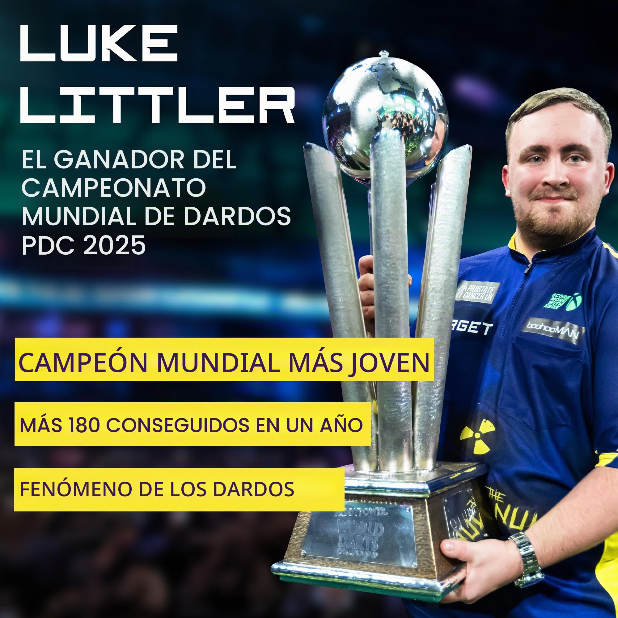 Target Darts Luke Littler Generación 1 Dardos de Punta Blanda, Dardo de Tungsteno al 90%, 19G | Juego de Dardos de Punta de Píxel, Edición Jugador Juego de Dardos Electrónicos de Punta Blanda con Ejes