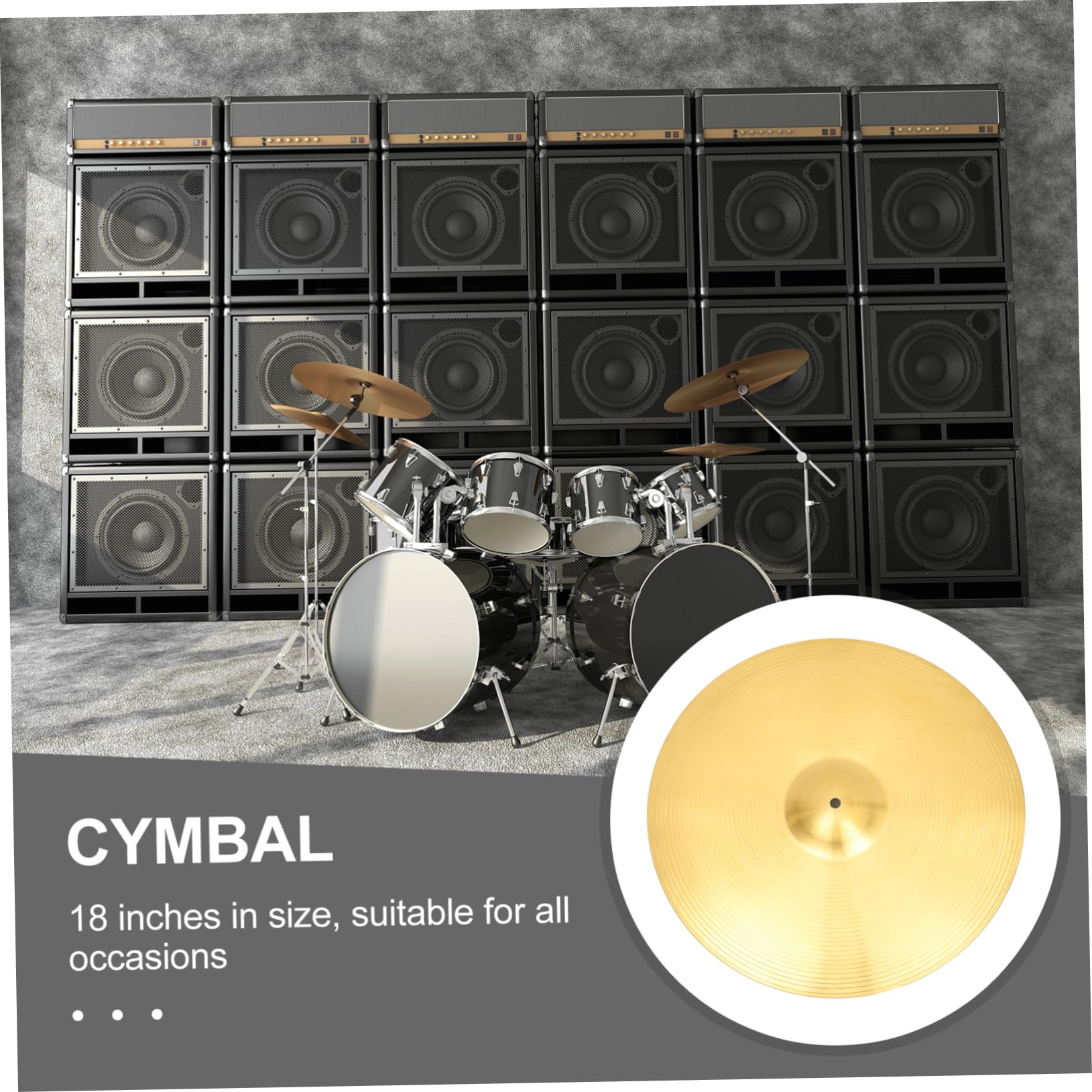 OFFSCH 18-inch Drum Cymbals Set Brass Splash Cymbals Easy to Use for Jazz Drum and Drum Set Practice