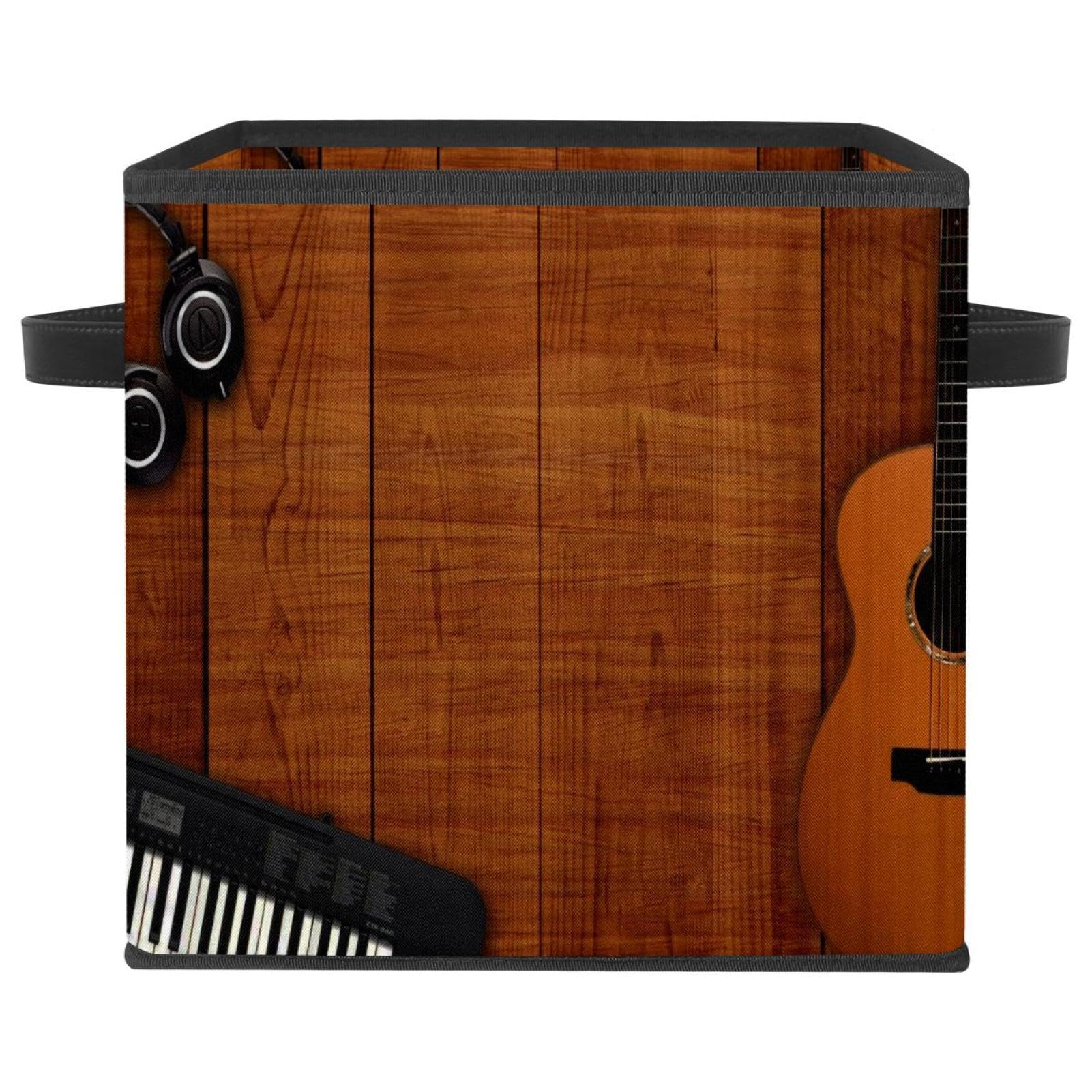 Cube de rangement en tissu pour chambre et jouets design guitare