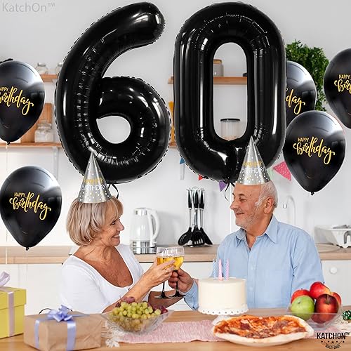 Vista 24 de KatchOn, Globos morados grandes del número 60, 40 pulgadas, globos de cumpleaños de 60 años, decoraciones moradas de 60 cumpleaños, globos de 60
