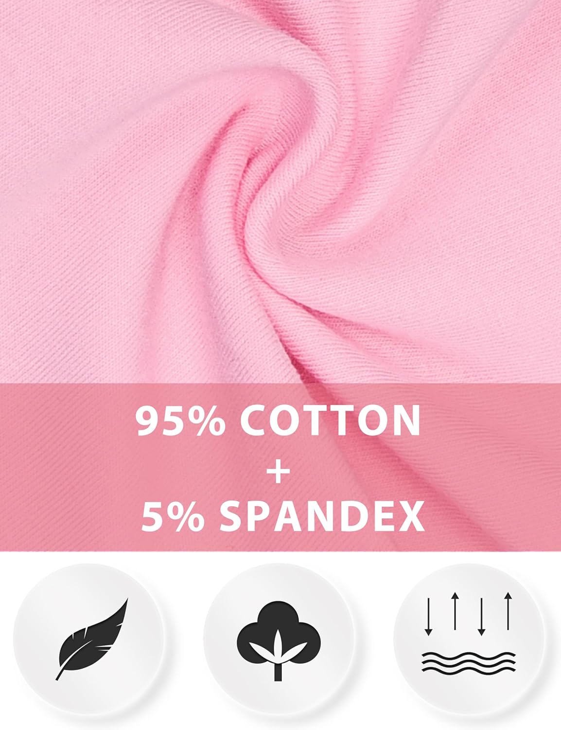 FEQO 5 Pack Toddler and Baby Girls Cotton Leggings Pants Full Length Basic Leggings Stretchy Legging Tight Pants - Image 4