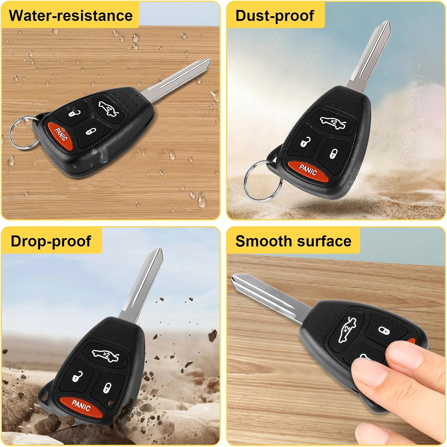 Replacement Key Fob Fit for Dodge Charger Magnum 2005 2006 2007, Durango 06-09, Jeep Commander 06-07, Grand Cherokee Chrysler 300 05-07, Aspen 07-09, Keyless Remote Control KOBDT04A OHT692427AA - Image 6