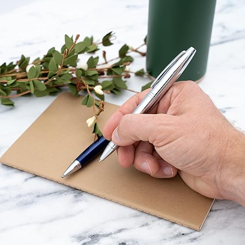 Miniatura 2 de Dayspring Pens Cross Calais - Juego de bolígrafos dobles personalizados, 1 bolígrafo cromado y 1 azul