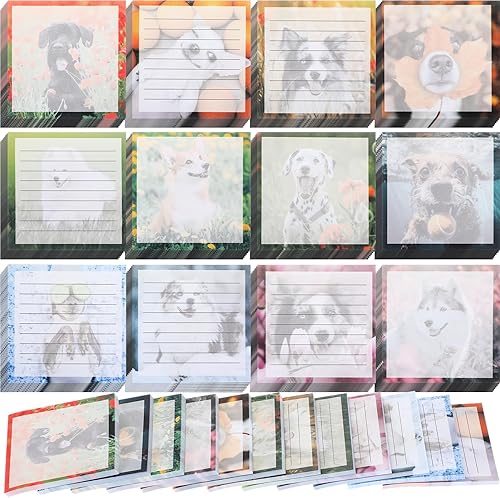 Paquete de 12 bloc de notas para perros y gatos, listas de tareas pequeñas, notas adhesivas divertidas y bonitas, notas adhesivas para perros,