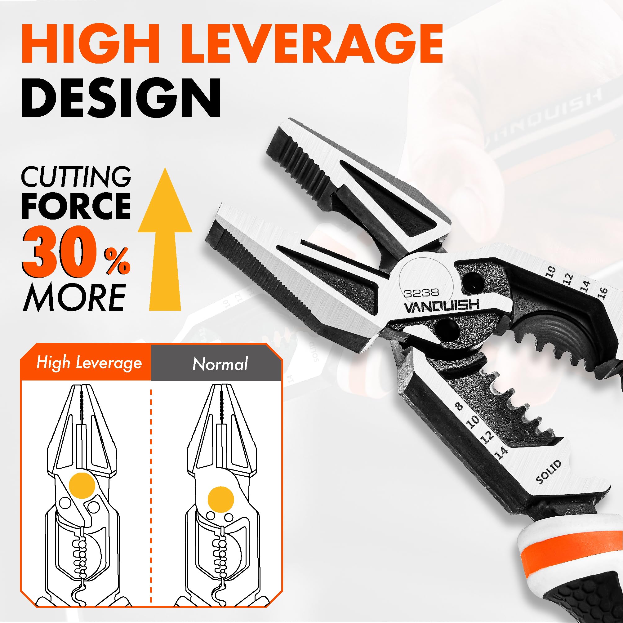 Vanquish 8-in-1 Pliers - Wire Cutter & Stripper -5