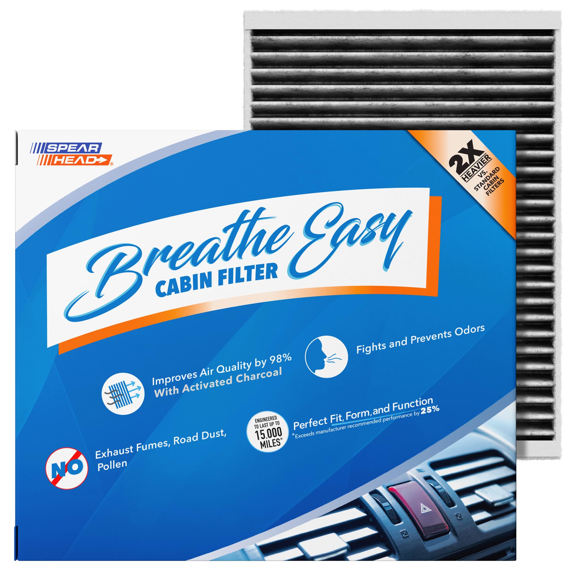 Spearhead Odor Defense Breathe Easy AC &amp; Heater Cabin Air Filter (BE-155)