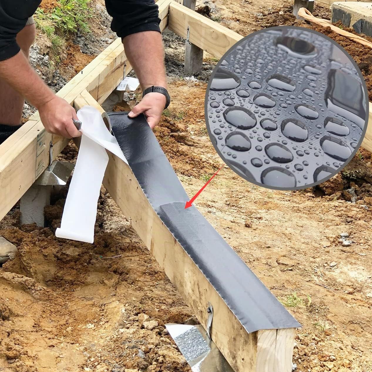 LLPT Cinta de Adhesivas Butilo 51mm x 15m Negro | Cinta Adhesiva Fuerte Extra Gruesa Cinta Autosellante Resistente al Agua para Cubiertas de Madera Costuras
