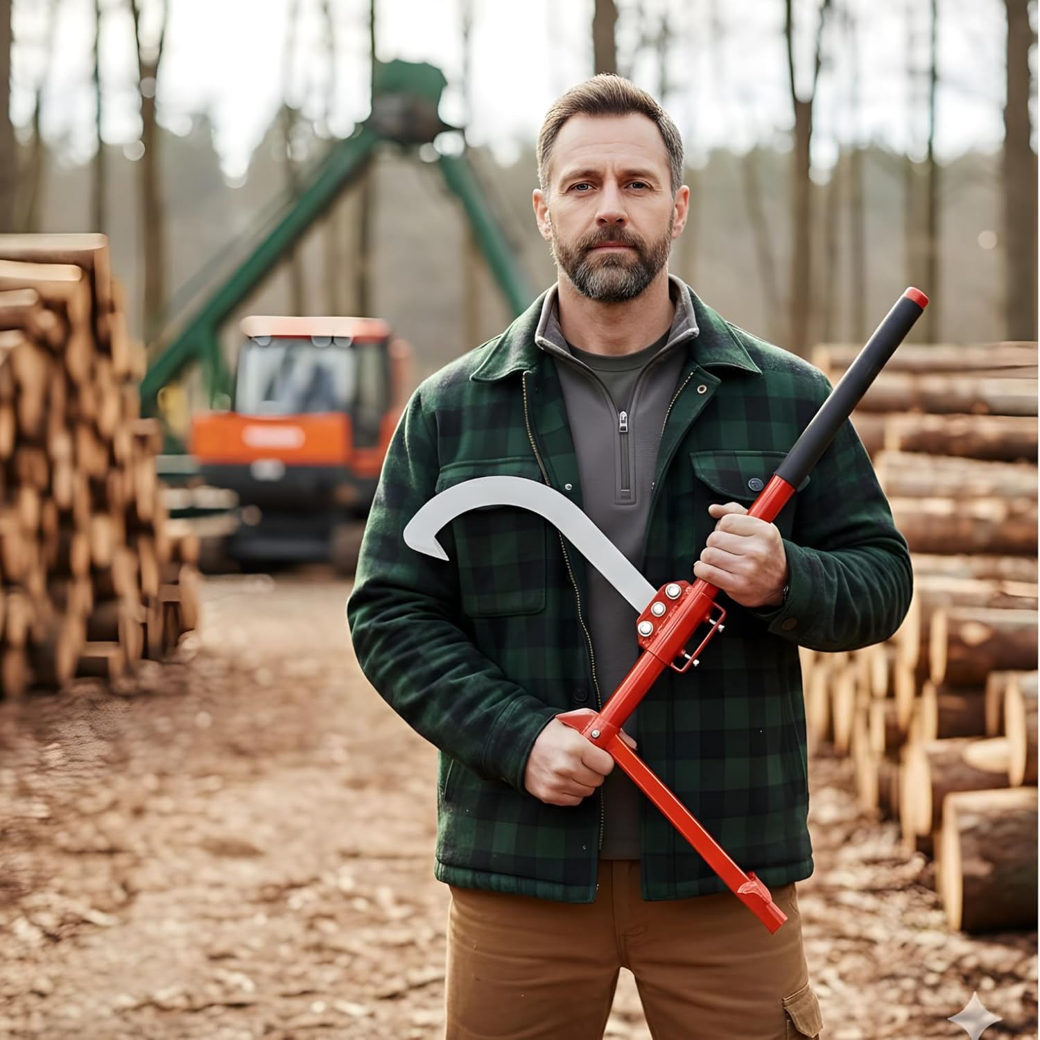 FEBTECH 28" Timber Jack Log Lifter – Heavy Duty Cant Hook Logging Tool with Adjustable Log Hook & Rubber Grip – Log Jack, Log Holder for Chainsaw Cutting, Peavey Style Log Roller for Firewood & Timber