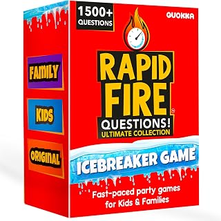 Quokka Family Conversation Cards Game - Icebreaker Game for Kids | Rapid Fire with 1500+ Questions Ultimate Collection, 3 Games in 1 Party Game for Friends, Road Trips, and Family Game Nights