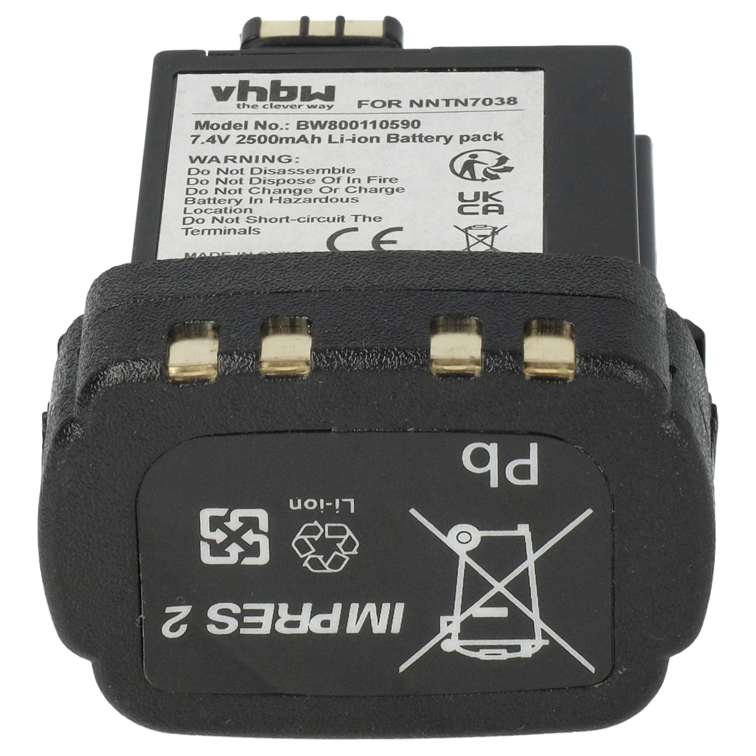 vhbw 2x batteria compatibile con Motorola APX7000XE P25, APX7000, APX8000, APX8000XE, APX7000XE radio (2500mAh, 7,4V, Li-Ion)
