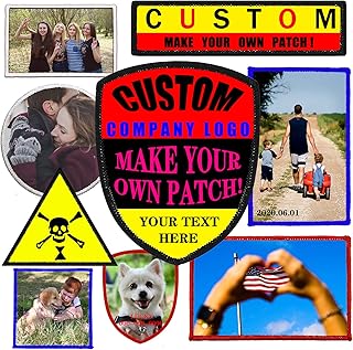 Custom Patches Personalized Name Patch Iron on/Sew on/Hook and Loop Add Your Photo, Logo, Text in Your Own Patches for Jackets Hats Vest Backpacks Clothing Dog Harness-Shield 3.1"x4"(8x10cm)