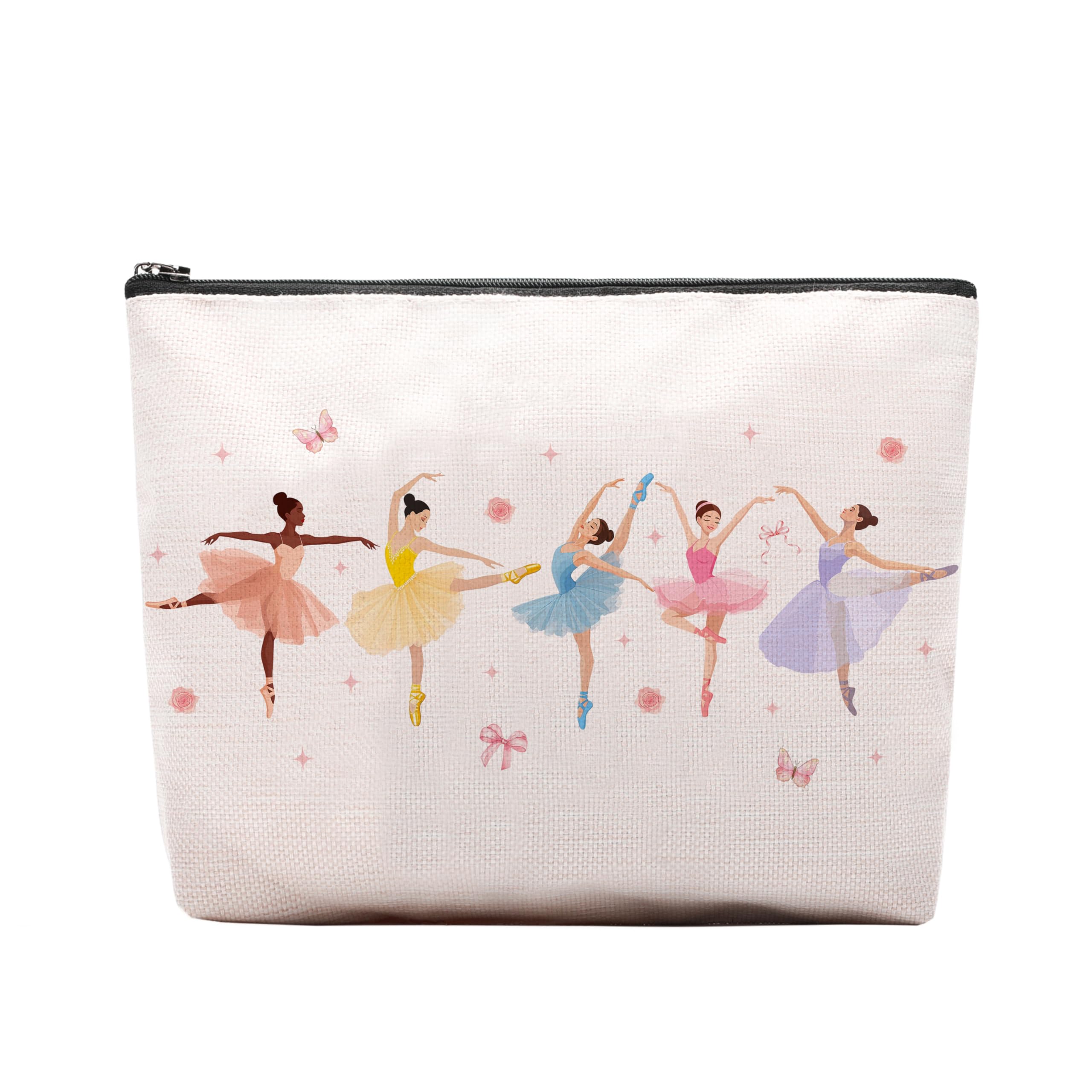RTTLALUO Dance Makeup Bag, Dance Gifts For Women Girls Friends Dancer, Dancing Makeup Pouch, Travel Toiletry Bag With Zipper, Birthday Anniversary Christmas Gifts For Dancer Women