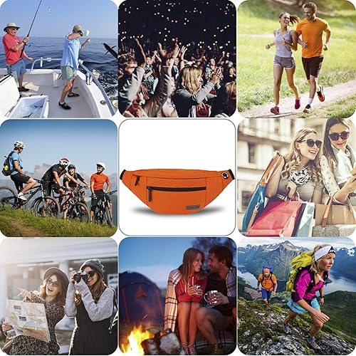 Miniatura 317 de MAXTOP - Cangurera cruzada grande con 4 bolsillos con cremallera, ideal para eventos deportivos, festivales, entrenamiento, viajes, correr y uso