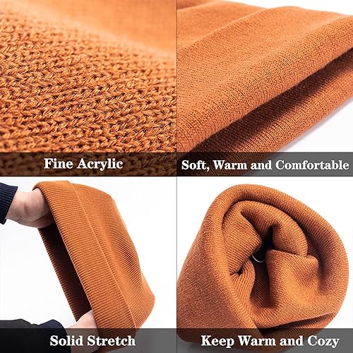 Miniatura 3 de Gorros de punto para hombre y mujer, gorro de punto para invierno, gorro suave