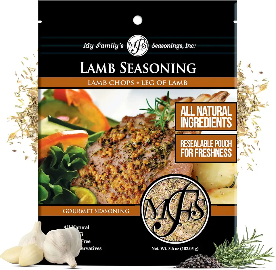 My Family's Lamb Seasoning - 3.6 oz Pouch - Lamb Chops BBQ Seasoning - Steak Seasoning - BBQ Seasonings and Rubs - Lamb Meat Seasonings - Meat Seasoning Packets - Cooking Seasoning - No Preservatives
